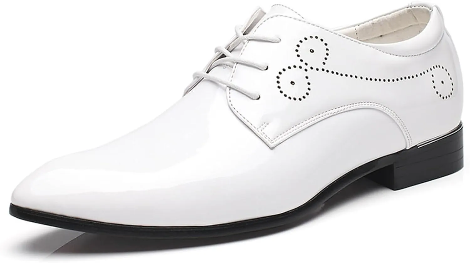 Men Classic Patent Leather Shoes for Men Casual Oxfords Shoes Derby Work Shoes, Business Work Office Shoes Soft Derby Shoe for Working Driving Walking
