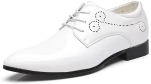 Men Classic Patent Leather Shoes for Men Casual Oxfords Shoes Derby Work Shoes, Business Work Office Shoes Soft Derby Shoe for Working Driving Walking