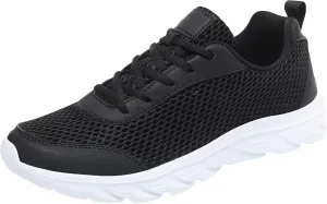 Men's Lace Up Memory Foam Sneakers Business Mesh Breathable Walking Shoe Lightweight Non Slip Sneakers for Men