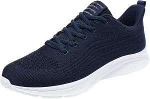 Men's Lightweight Sneakers Fashion Summer Mesh Breathable Sneakers Comfortable Lace Up Hiking Shoes for Men