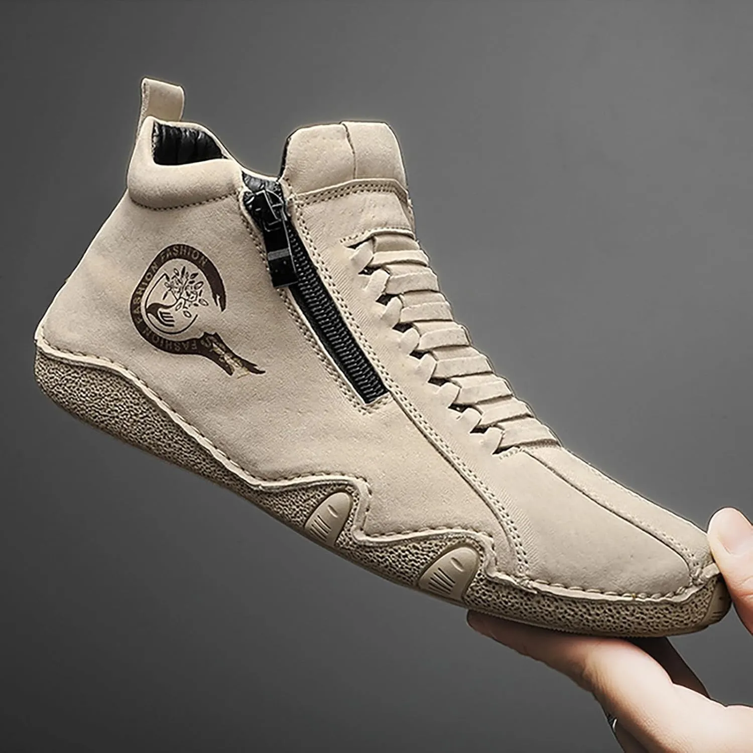 Men's Orthopedic Sneakers Comfortable Zipper Shoes Soft Flat Soled Casual Walking Sneakers Formal Dress Shoes