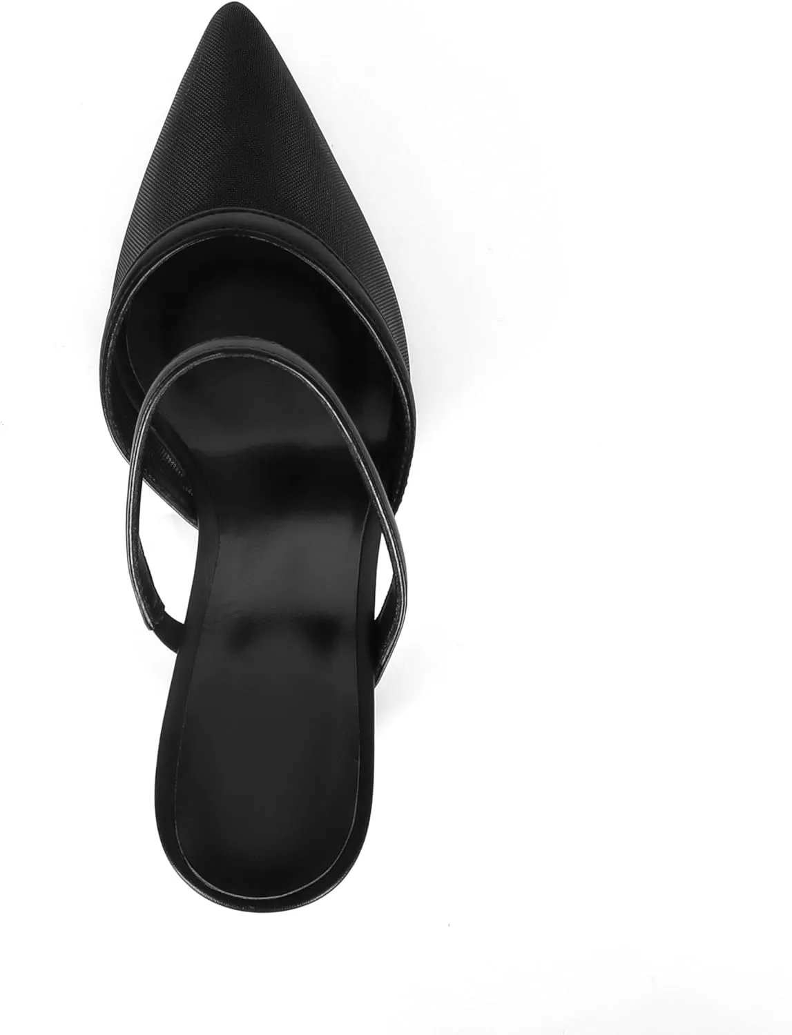 Mesh Kitten Heels Mules for Women Pointed Closed Toe Dressy Sexy Strappy Slip on Stiletto Low Heel Comfort Pumps Shoes