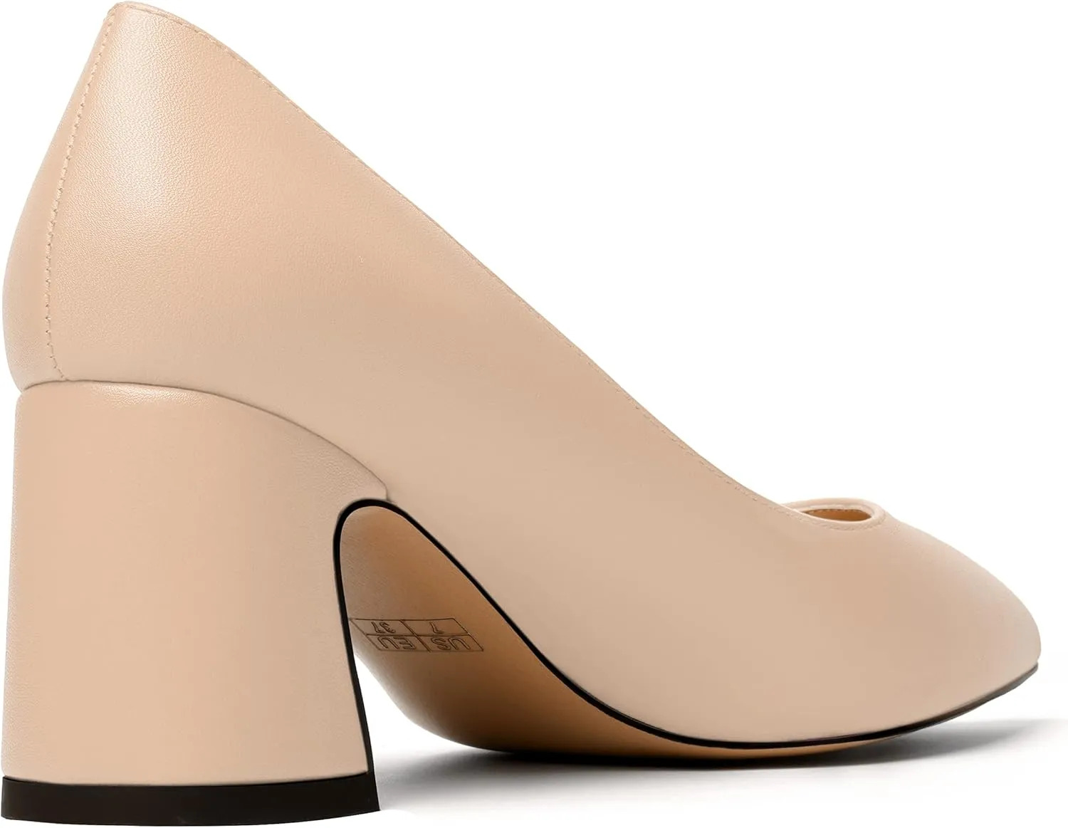 MODENCOCO Womens Office Slip On Comfortable Pointed Toe Casual Matte Chunky Low Heel Pumps Dress Shoes 2.5 Inch