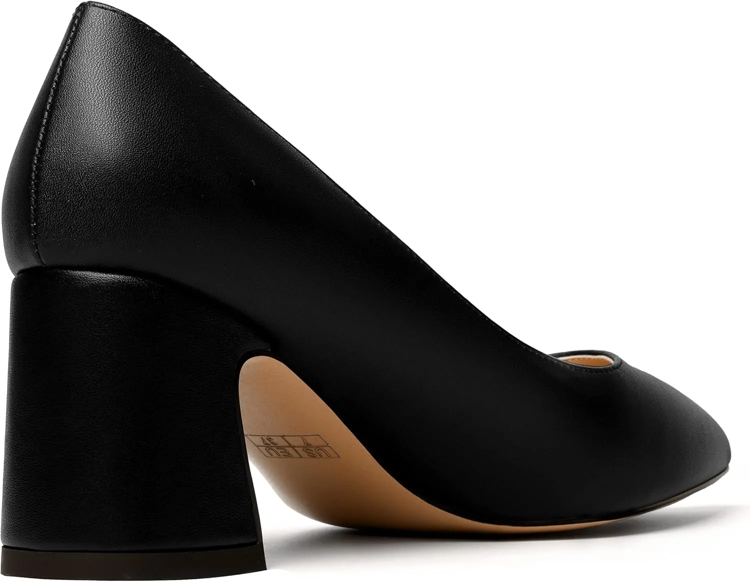 MODENCOCO Womens Office Slip On Comfortable Pointed Toe Casual Matte Chunky Low Heel Pumps Dress Shoes 2.5 Inch