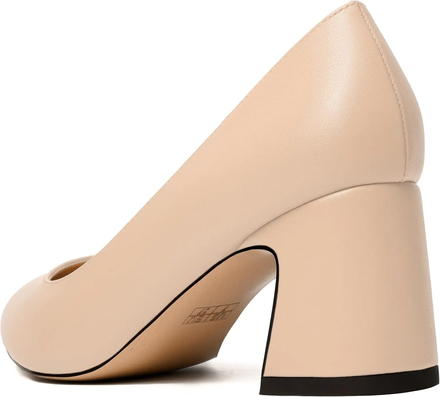 MODENCOCO Womens Office Slip On Comfortable Pointed Toe Casual Matte Chunky Low Heel Pumps Dress Shoes 2.5 Inch