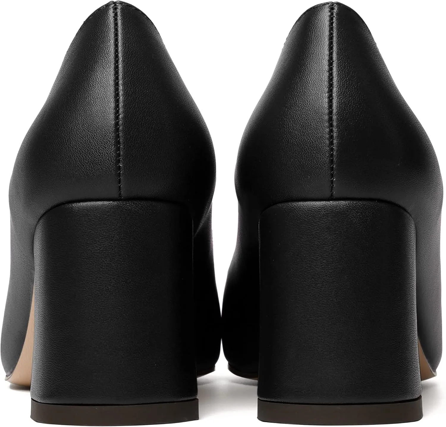 MODENCOCO Womens Office Slip On Comfortable Pointed Toe Casual Matte Chunky Low Heel Pumps Dress Shoes 2.5 Inch