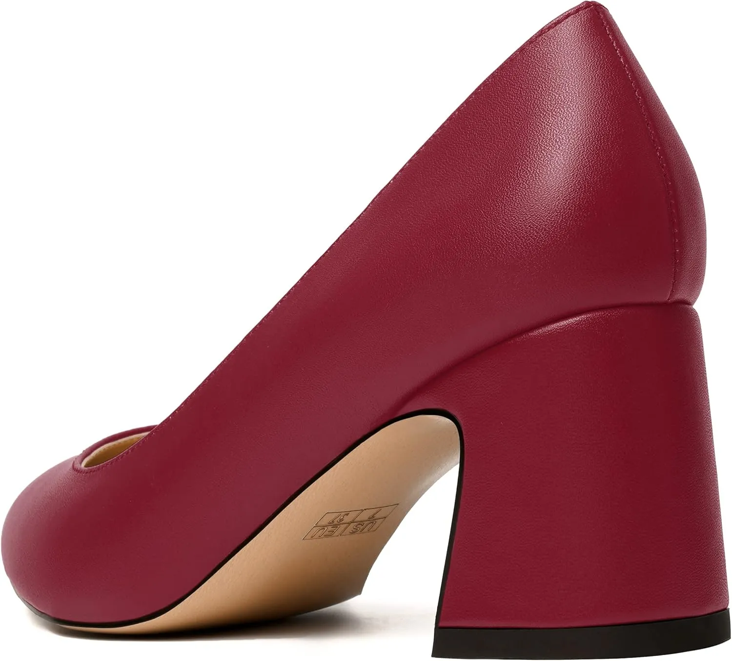 MODENCOCO Womens Office Slip On Comfortable Pointed Toe Casual Matte Chunky Low Heel Pumps Dress Shoes 2.5 Inch