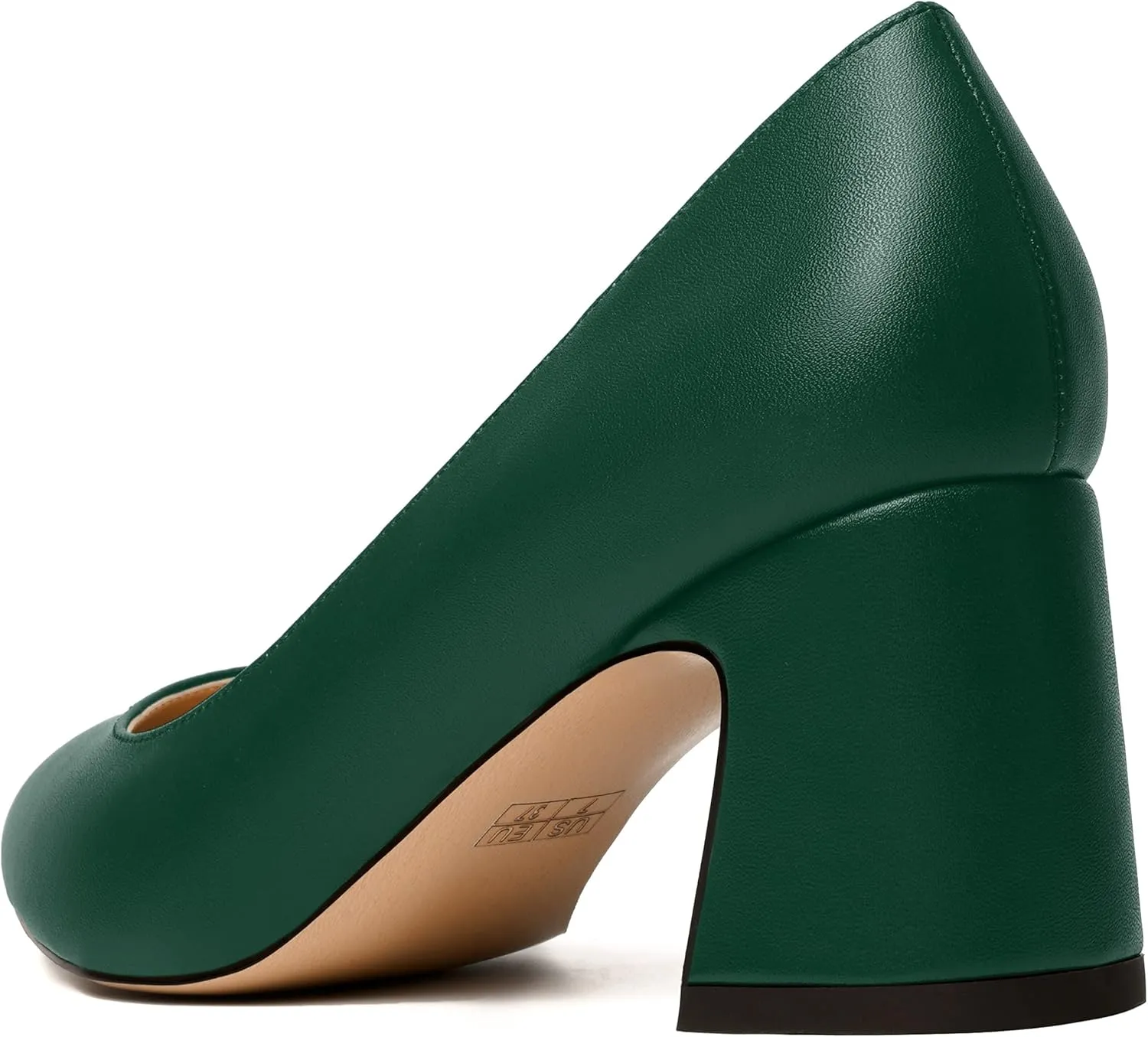 MODENCOCO Womens Office Slip On Comfortable Pointed Toe Casual Matte Chunky Low Heel Pumps Dress Shoes 2.5 Inch