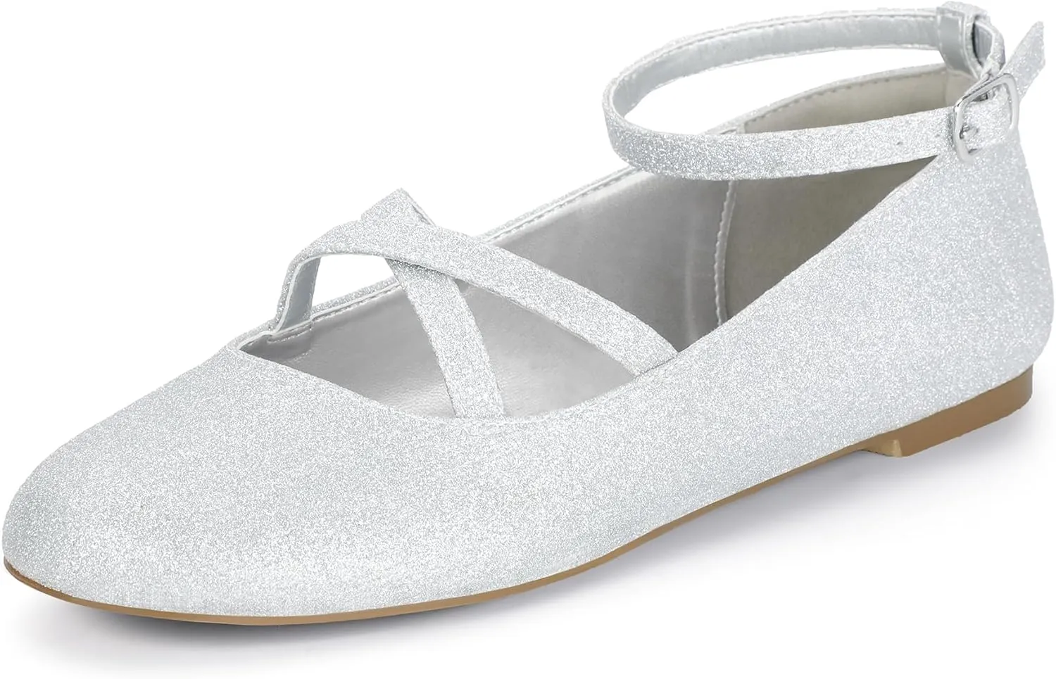Mofri ShowHow Womens Mary Jane Flats Round Toe Mary Jane Shoes Ankle Strap Ballet Flats Shoes Wedding Casual Office Dress Shoes