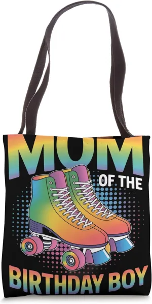 Mom Of The Birthday Boy Roller Skate Shoes Roller Skating Tote Bag