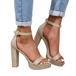 Platform Heels for Women Open Toe Chunky Block Heeled Sandals Buckle Ankle Strap Summer Sandals Party Wedding Work Dress Shoes