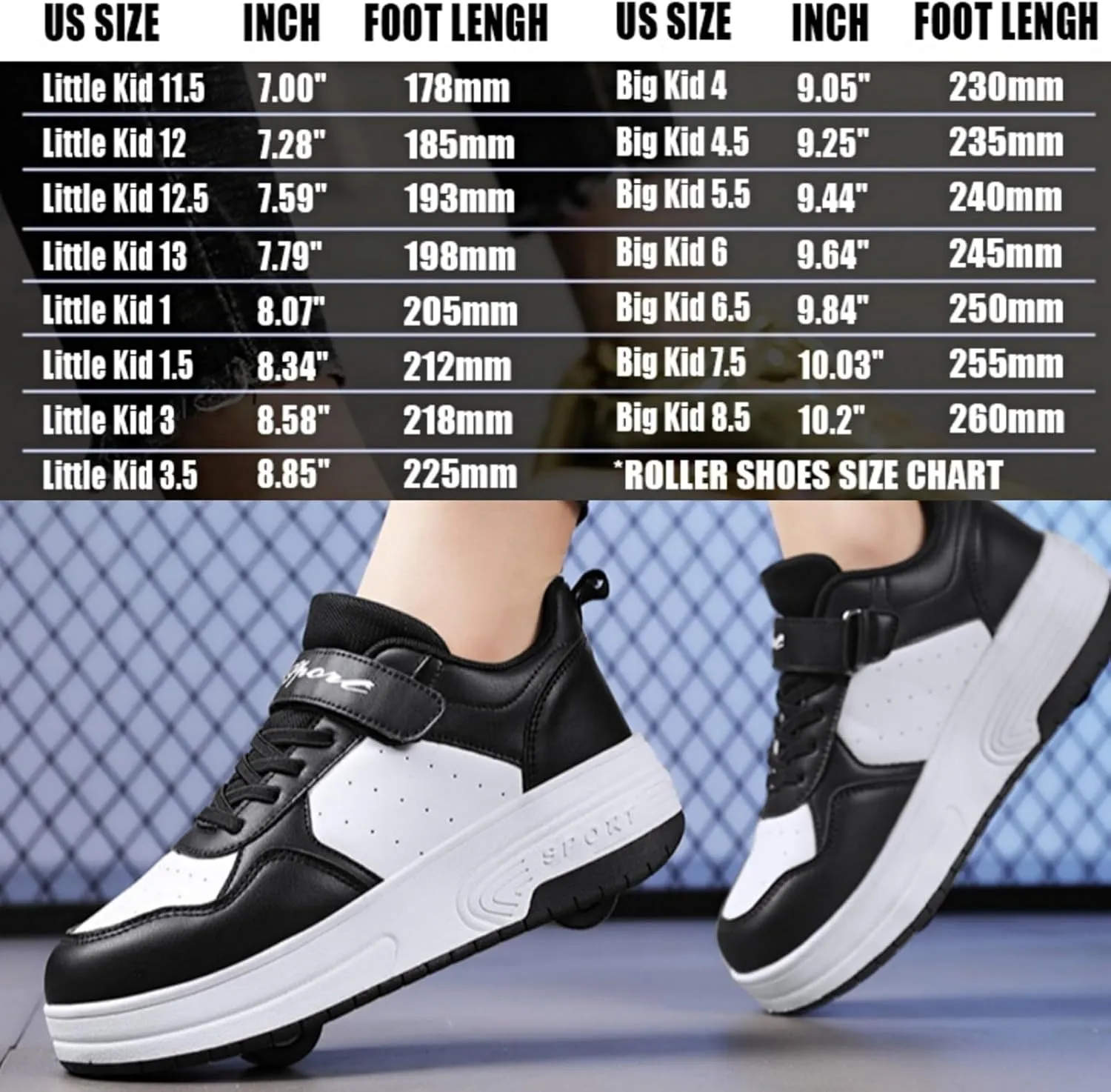 Roller Shoes for Girls Kids Shoes with Wheels Roller Skate Sneakers Detachable Wheelies Shoes for Boys