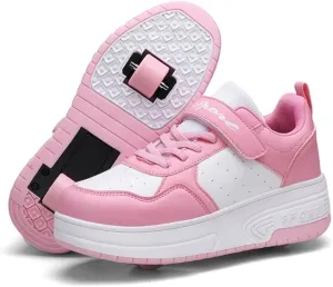 Roller Shoes for Girls Kids Shoes with Wheels Roller Skate Sneakers Detachable Wheelies Shoes for Boys