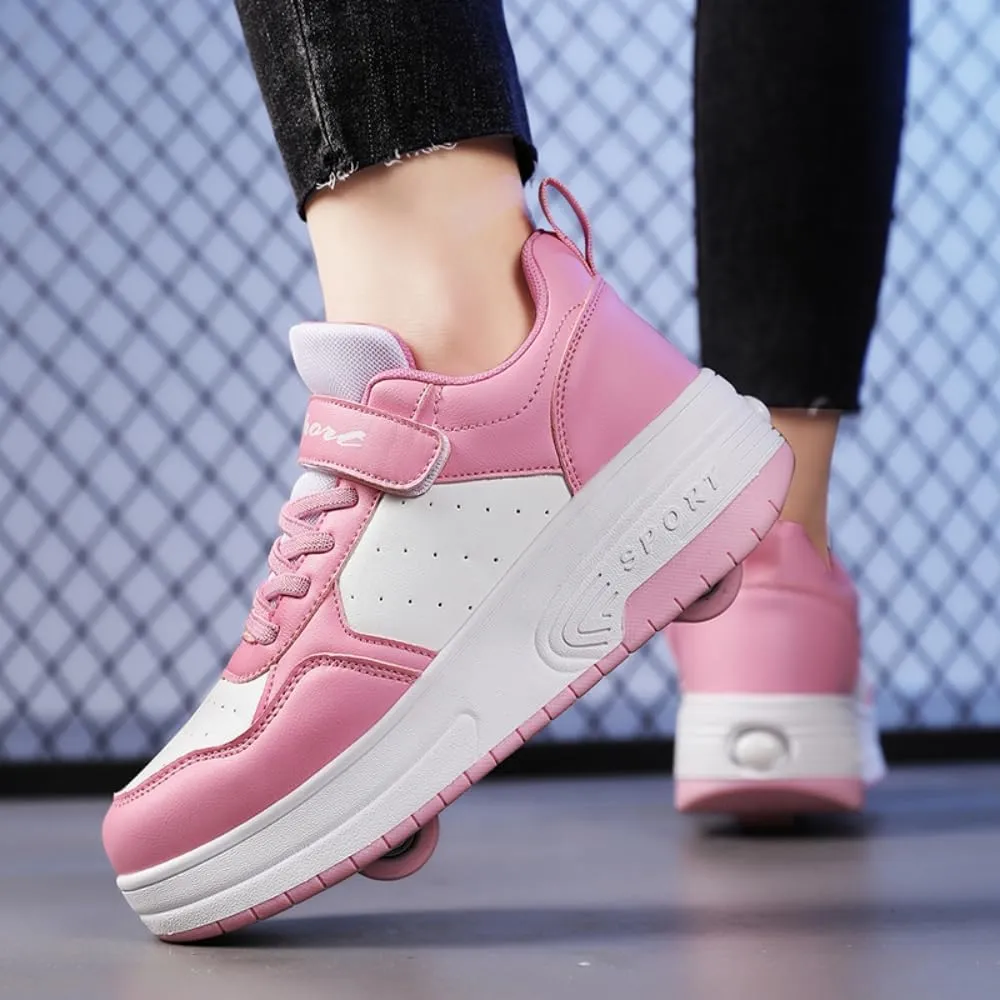 Roller Shoes for Girls Kids Shoes with Wheels Roller Skate Sneakers Detachable Wheelies Shoes for Boys
