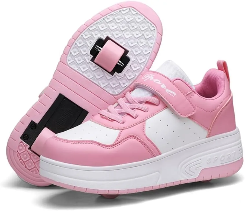 Roller Shoes for Girls Kids Shoes with Wheels Roller Skate Sneakers Detachable Wheelies Shoes for Boys