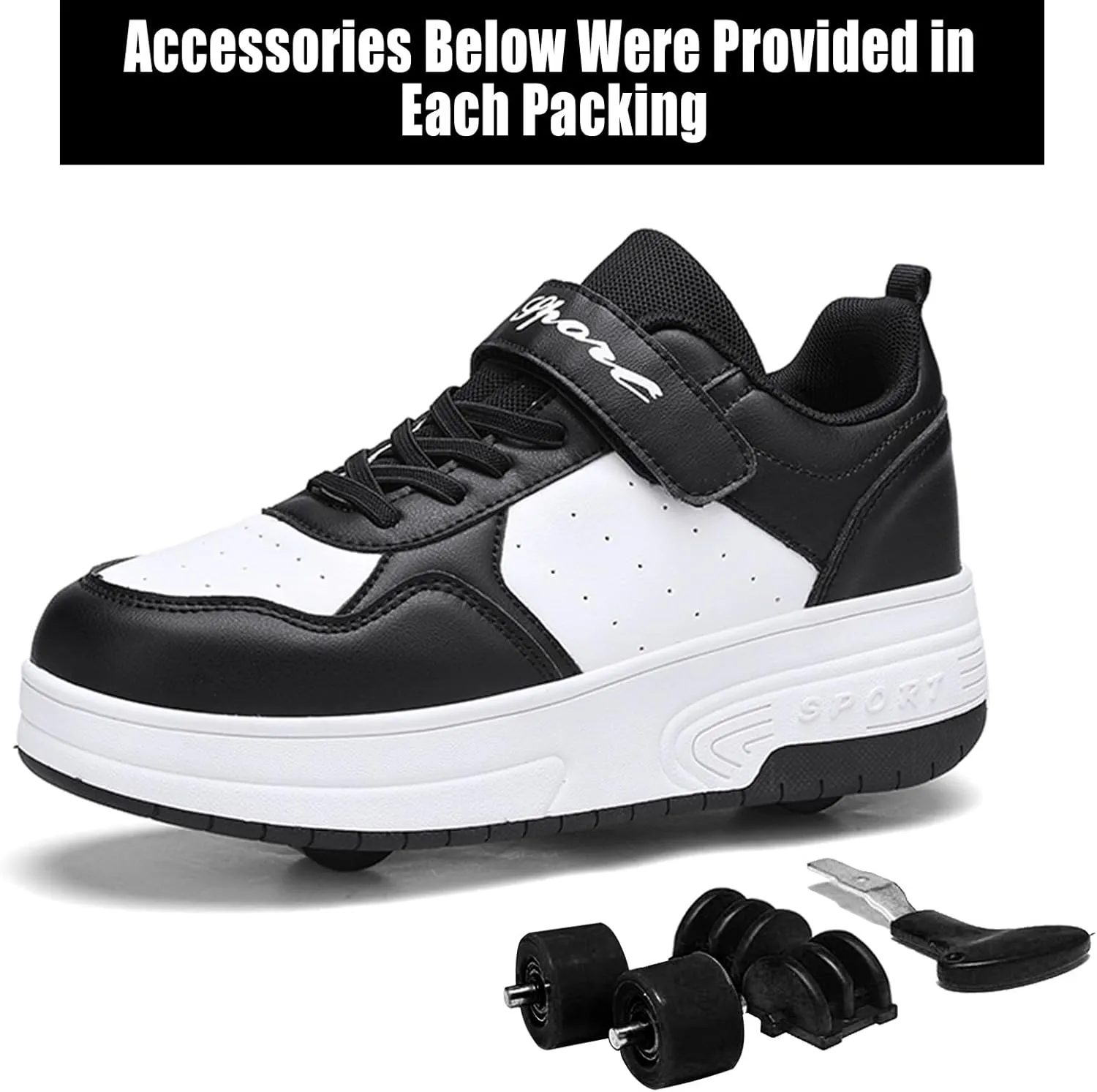 Roller Shoes for Girls Kids Shoes with Wheels Roller Skate Sneakers Detachable Wheelies Shoes for Boys