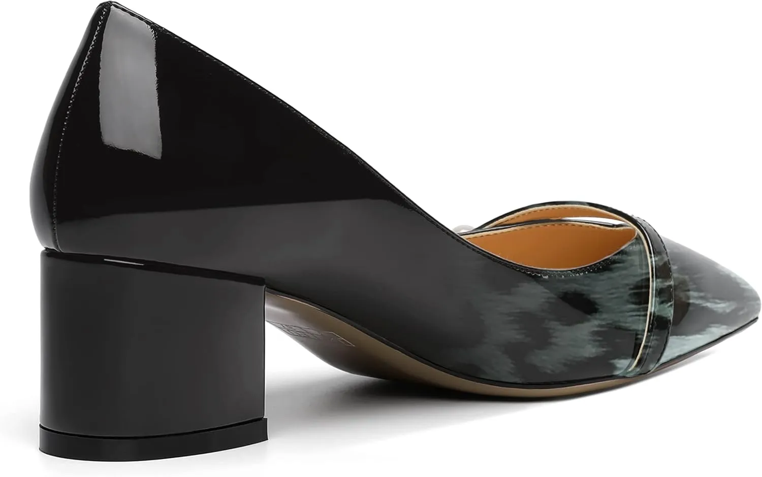 ROSERWISH Womens Party Dress Slip On Patent Pointed Toe Chunky Low Heel Pumps Shoes 2 Inch