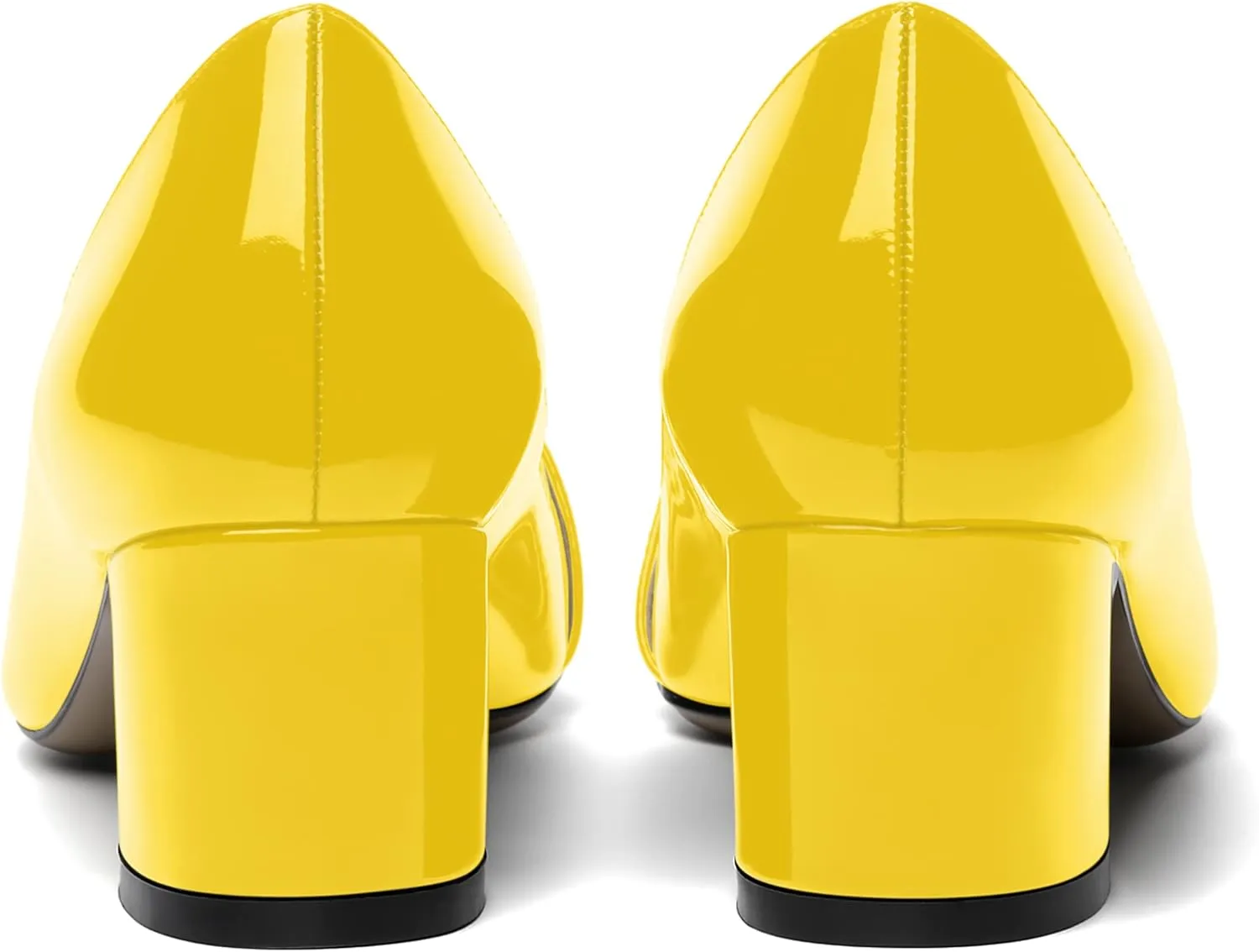 ROSERWISH Womens Party Dress Slip On Patent Pointed Toe Chunky Low Heel Pumps Shoes 2 Inch