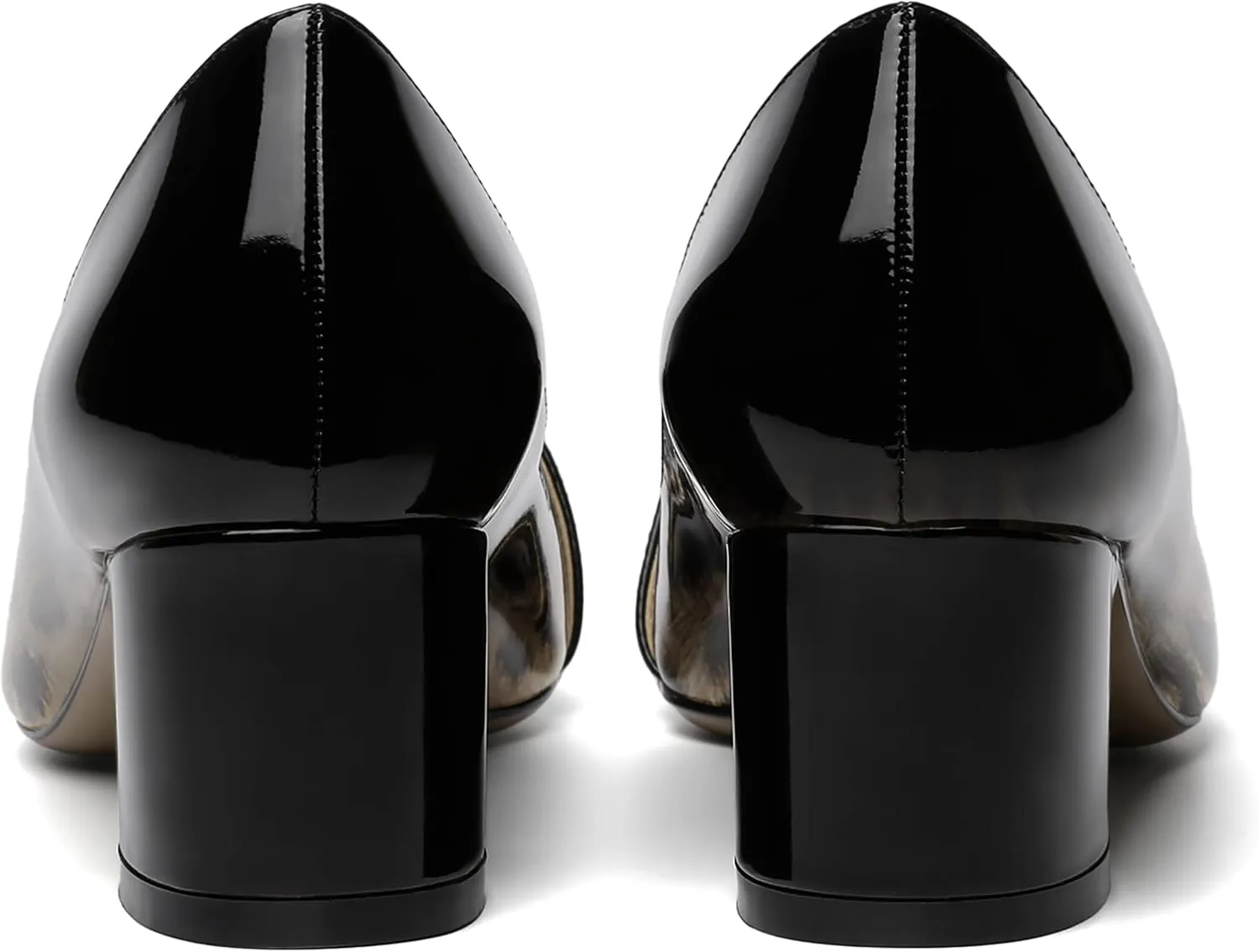 ROSERWISH Womens Party Dress Slip On Patent Pointed Toe Chunky Low Heel Pumps Shoes 2 Inch