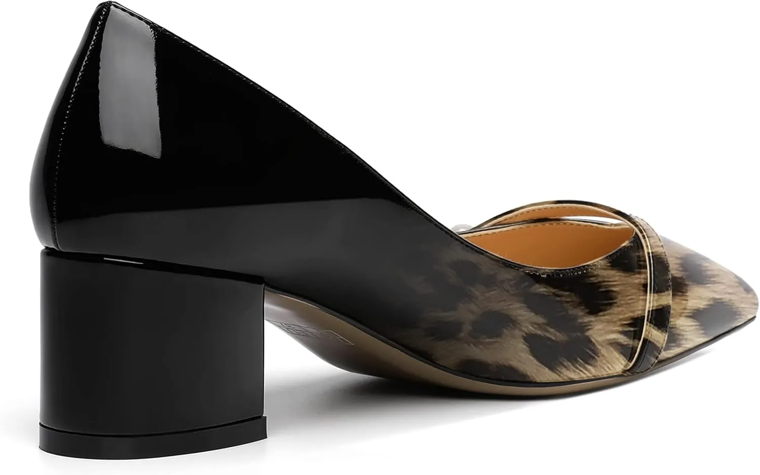 ROSERWISH Womens Party Dress Slip On Patent Pointed Toe Chunky Low Heel Pumps Shoes 2 Inch