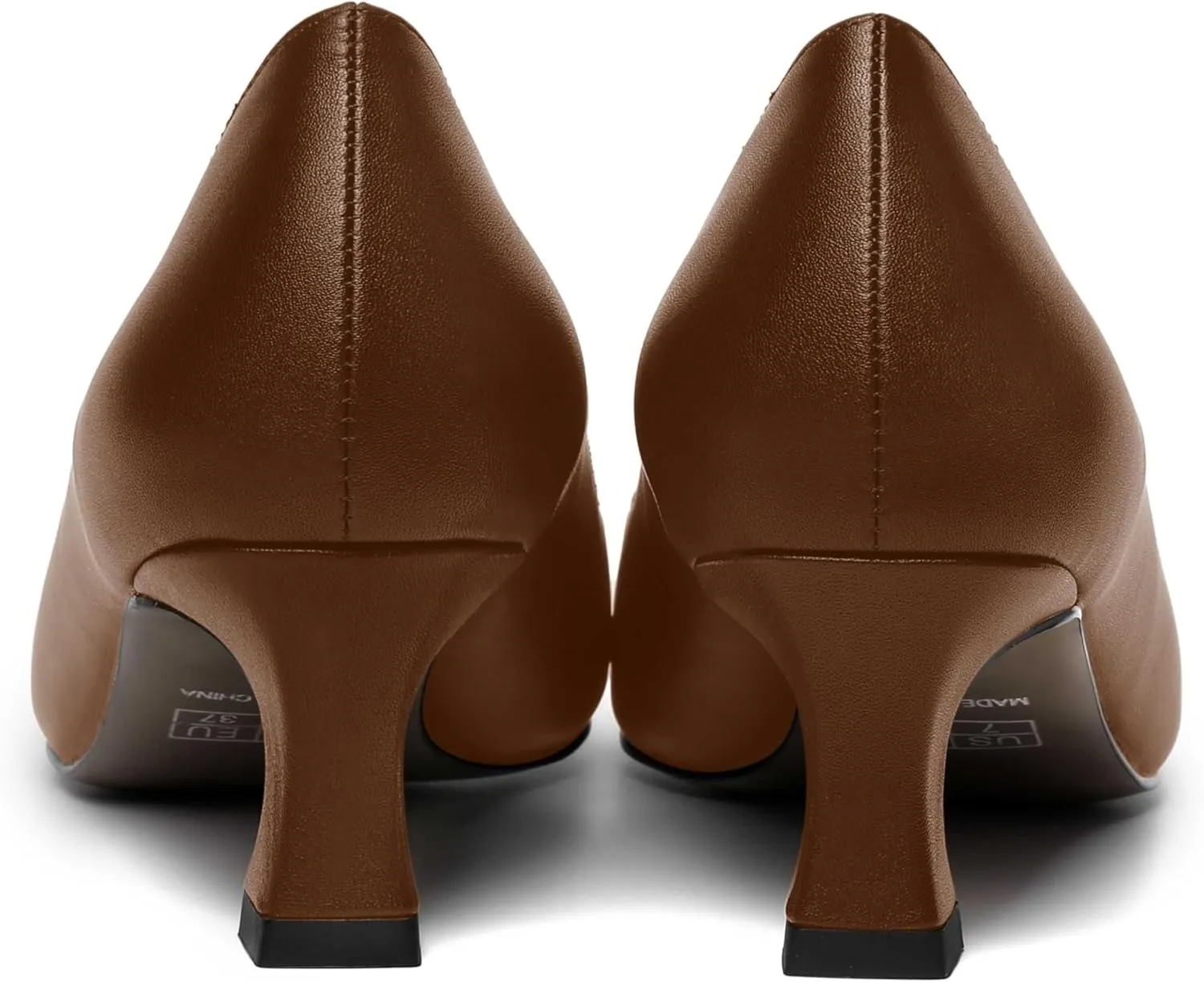 ROSERWISH Womens Pointed Toe Office Casual Elegant Matte Slip On Spool Kitten Low Heel Pumps Shoes 2 Inch