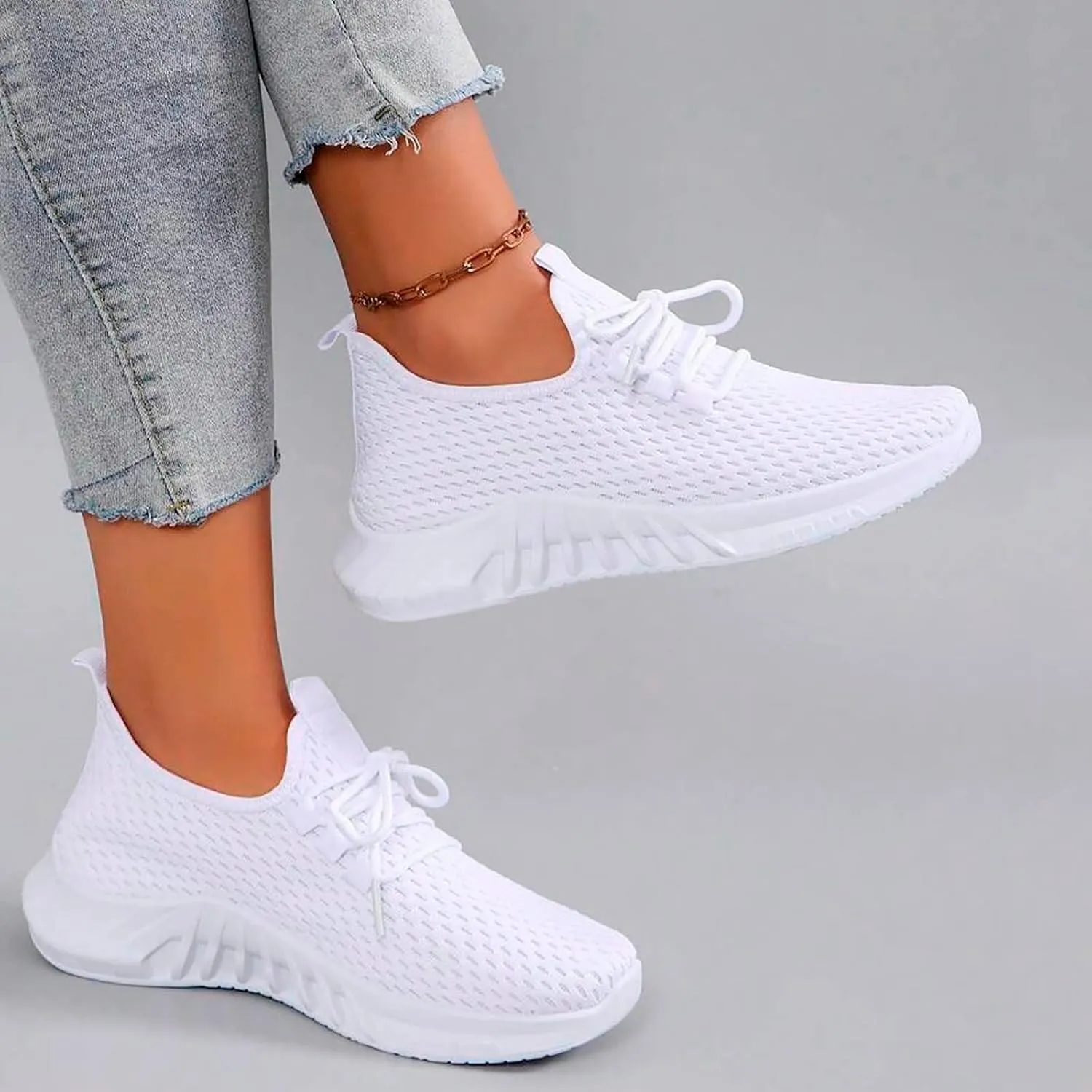 Running Shoes for Women,Womens Athletic Shoes Casual Lace Up Platform Sneakers for Women Breathable Walking Sneakers
