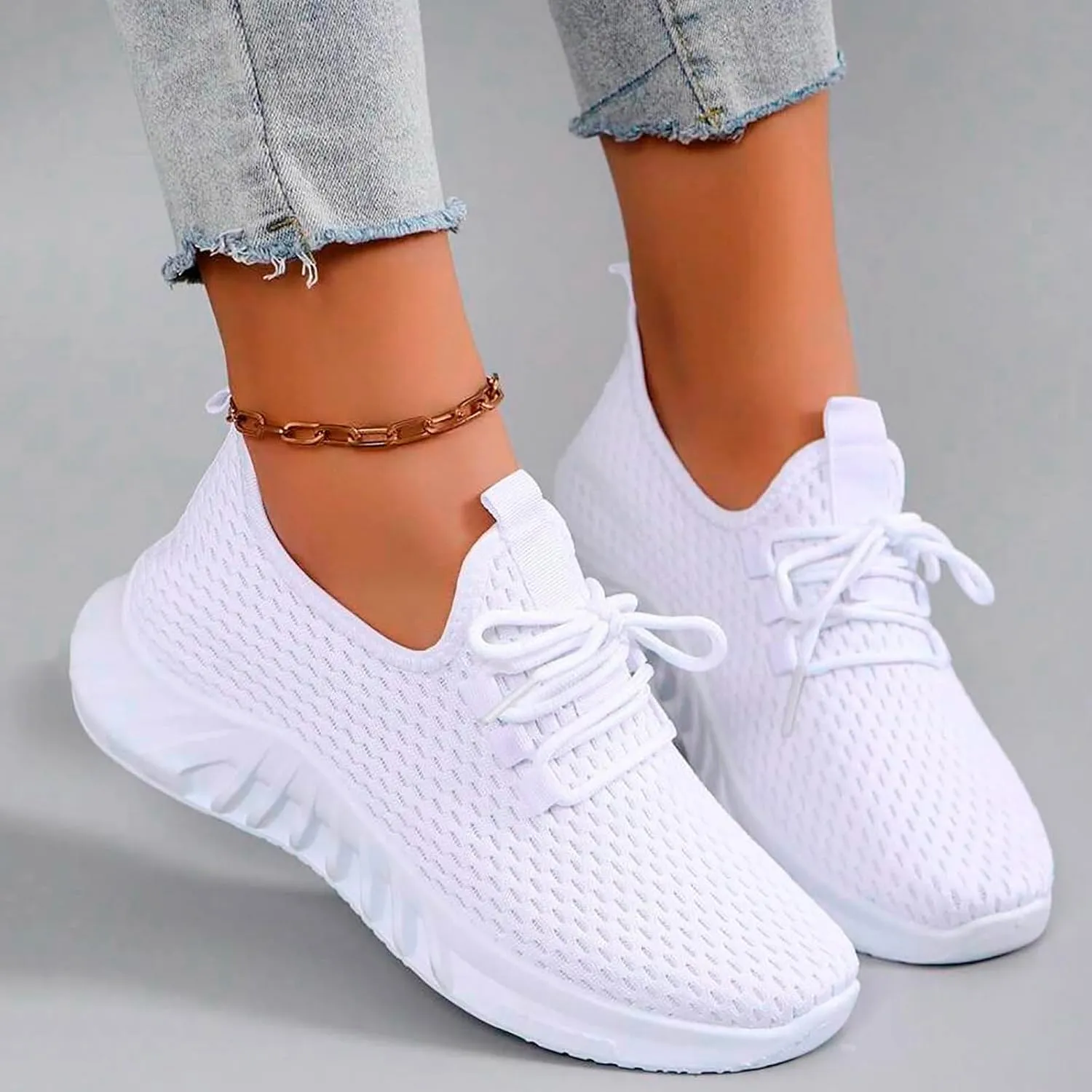 Running Shoes for Women,Womens Athletic Shoes Casual Lace Up Platform Sneakers for Women Breathable Walking Sneakers