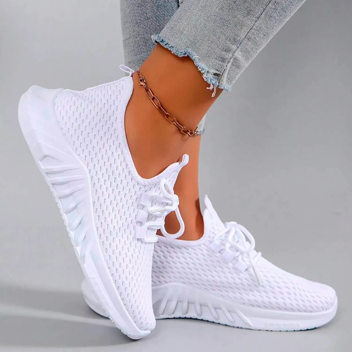 Running Shoes for Women,Womens Athletic Shoes Casual Lace Up Platform Sneakers for Women Breathable Walking Sneakers