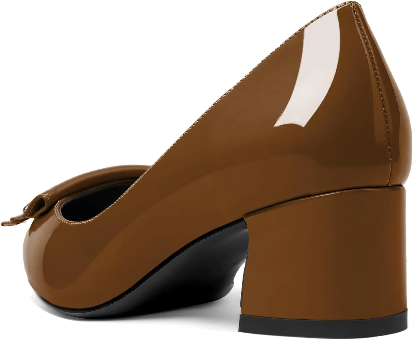 SAMMITOP Women's Block Heel Chunky Pumps Low Heels Pointed Toe Heel Slip on Closed Toe Pumps for Work Casual Daily Life Party Dress Loafers Shoes with Metal Buckle