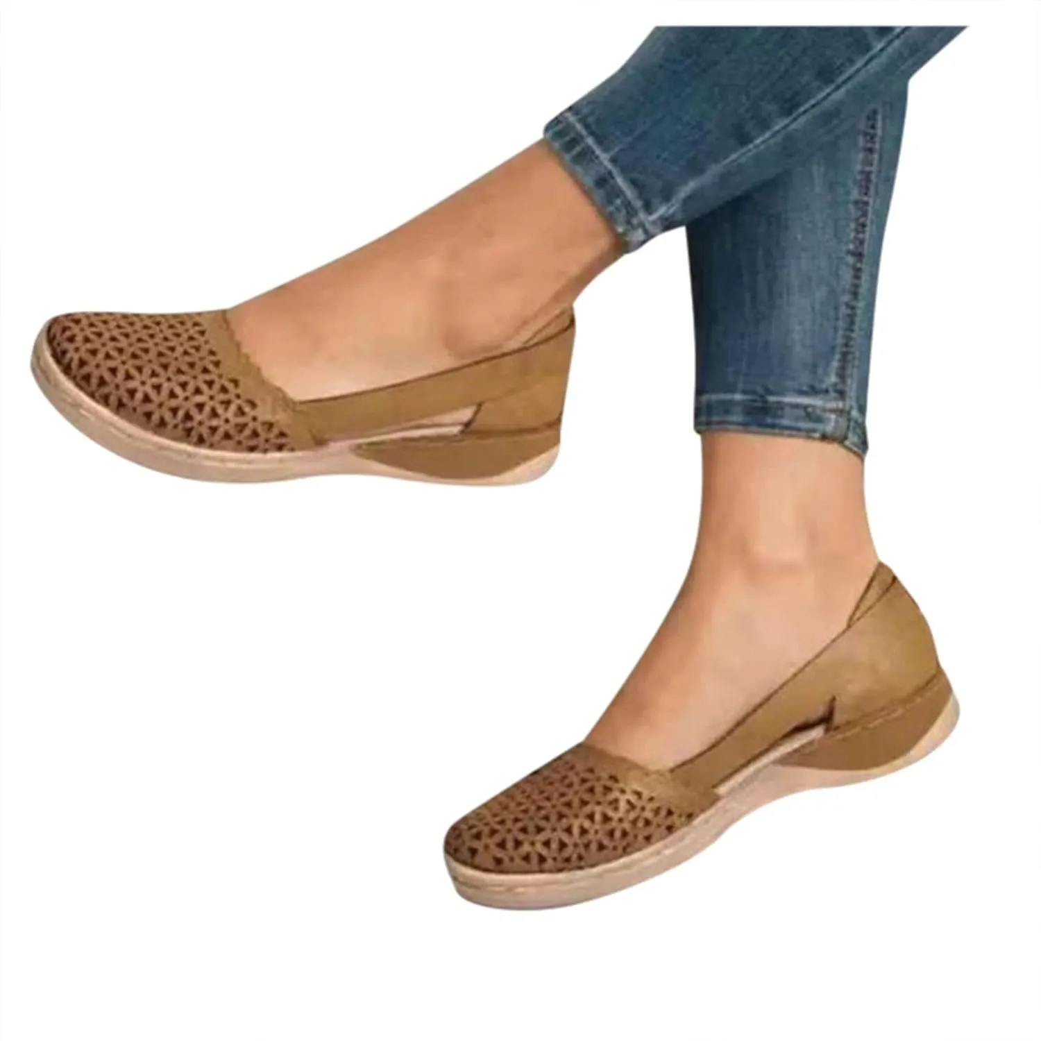 Sandals for Women Dressy Summer Espadrille Wedge with Ankle Straps Closed Toe Canvas Sandals Closed Toe Sandals 2024