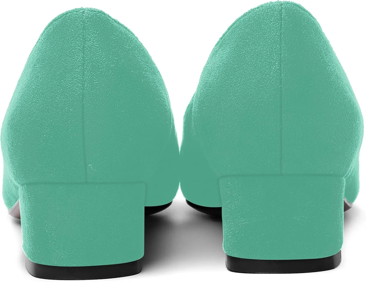 SHOWFOREST Womens Business Slip On Formal Suede Pointed Toe Solid Thick Chunky Low Heel Pumps Shoes 1.5 Inch