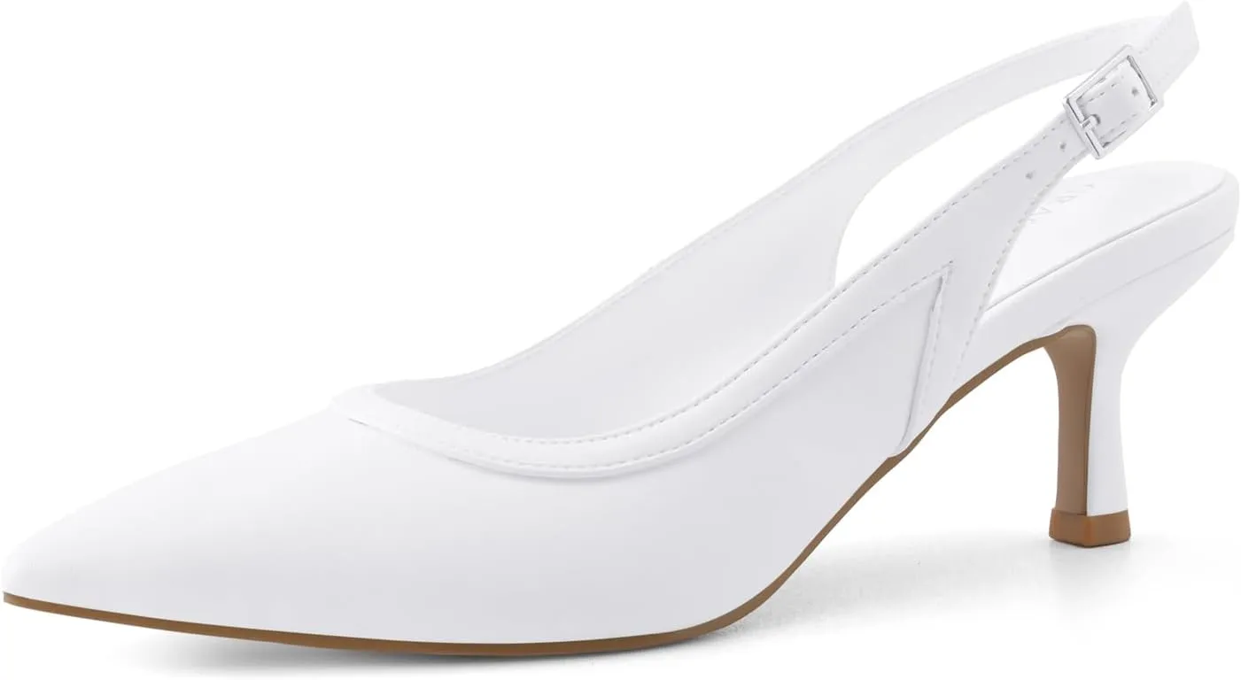 Slingback Heels for Women Kitten Heels Mesh Gauze Pumps Pointed Toe Stiletto Sandals Wedding Dress Shoes