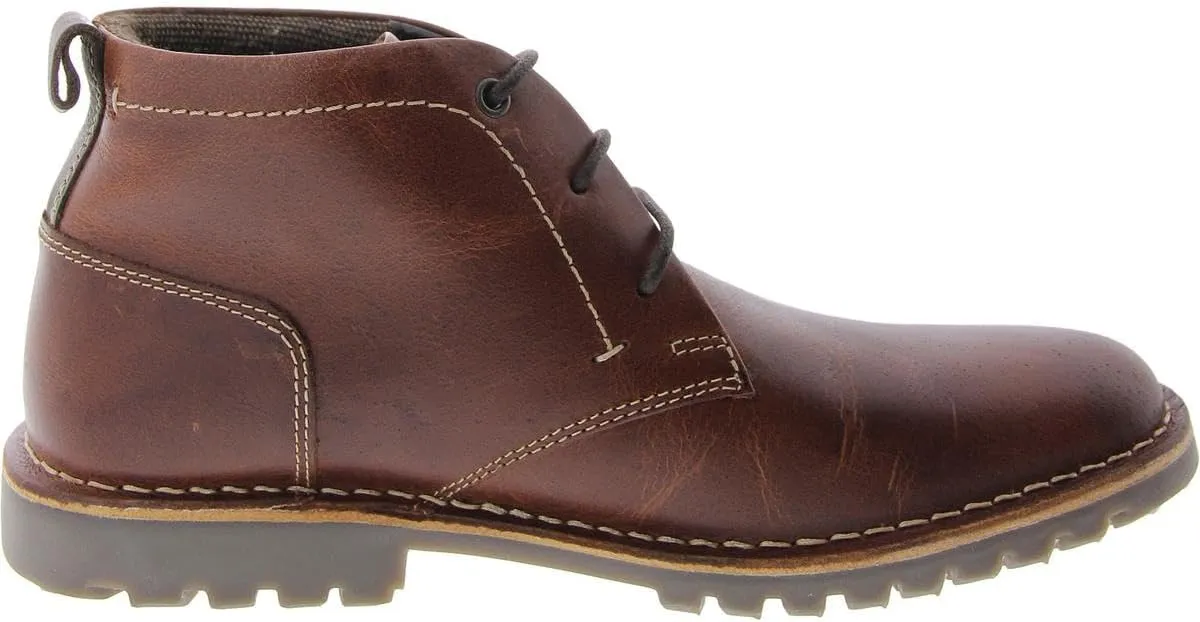 Steve Madden Mens Harcomb Leather Pebbled Combat & Lace-Up Boots
