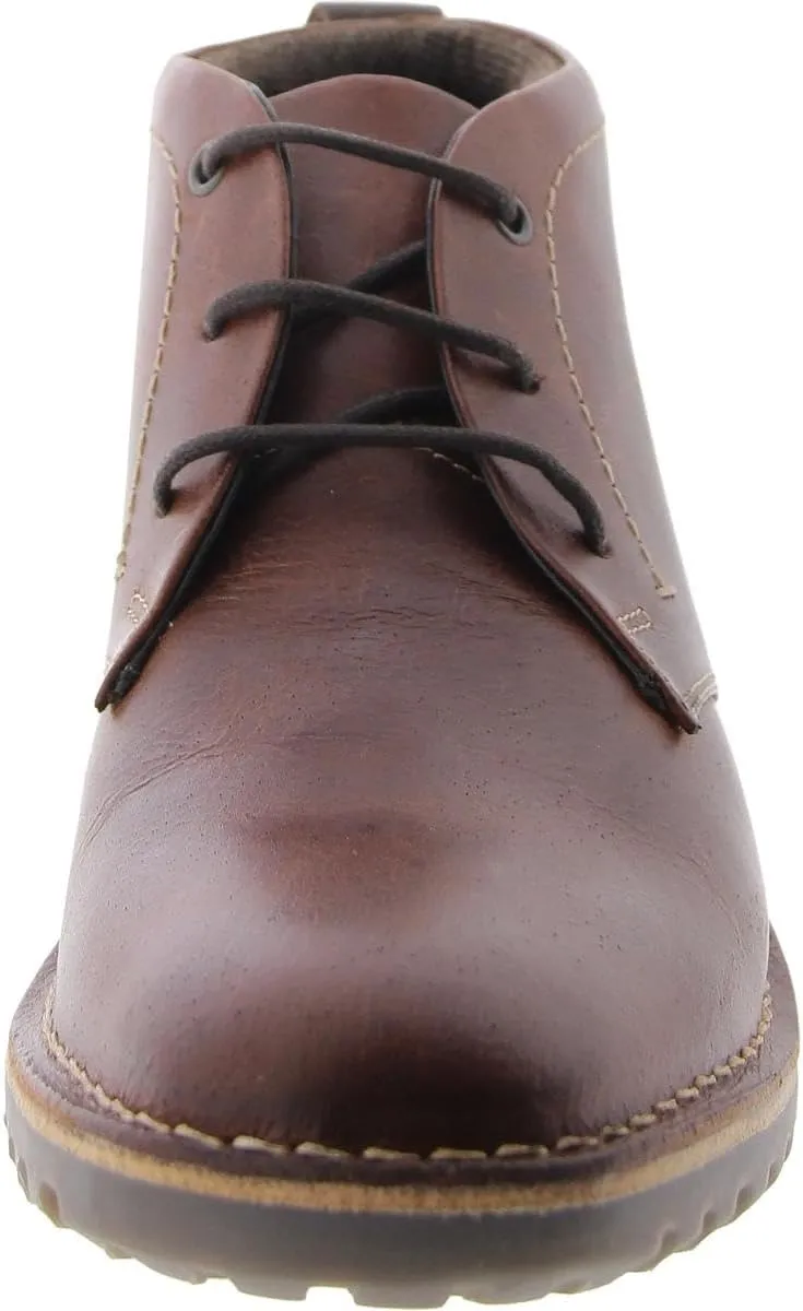 Steve Madden Mens Harcomb Leather Pebbled Combat & Lace-Up Boots