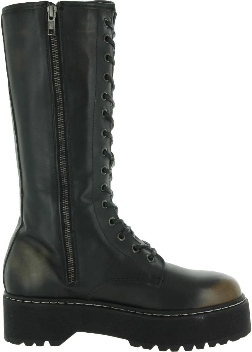 Steve Madden Womens Conrad Embellished Combat & Lace-up Boots