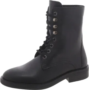 Steve Madden Womens Devie Leather Moto Combat & Lace-Up Boots