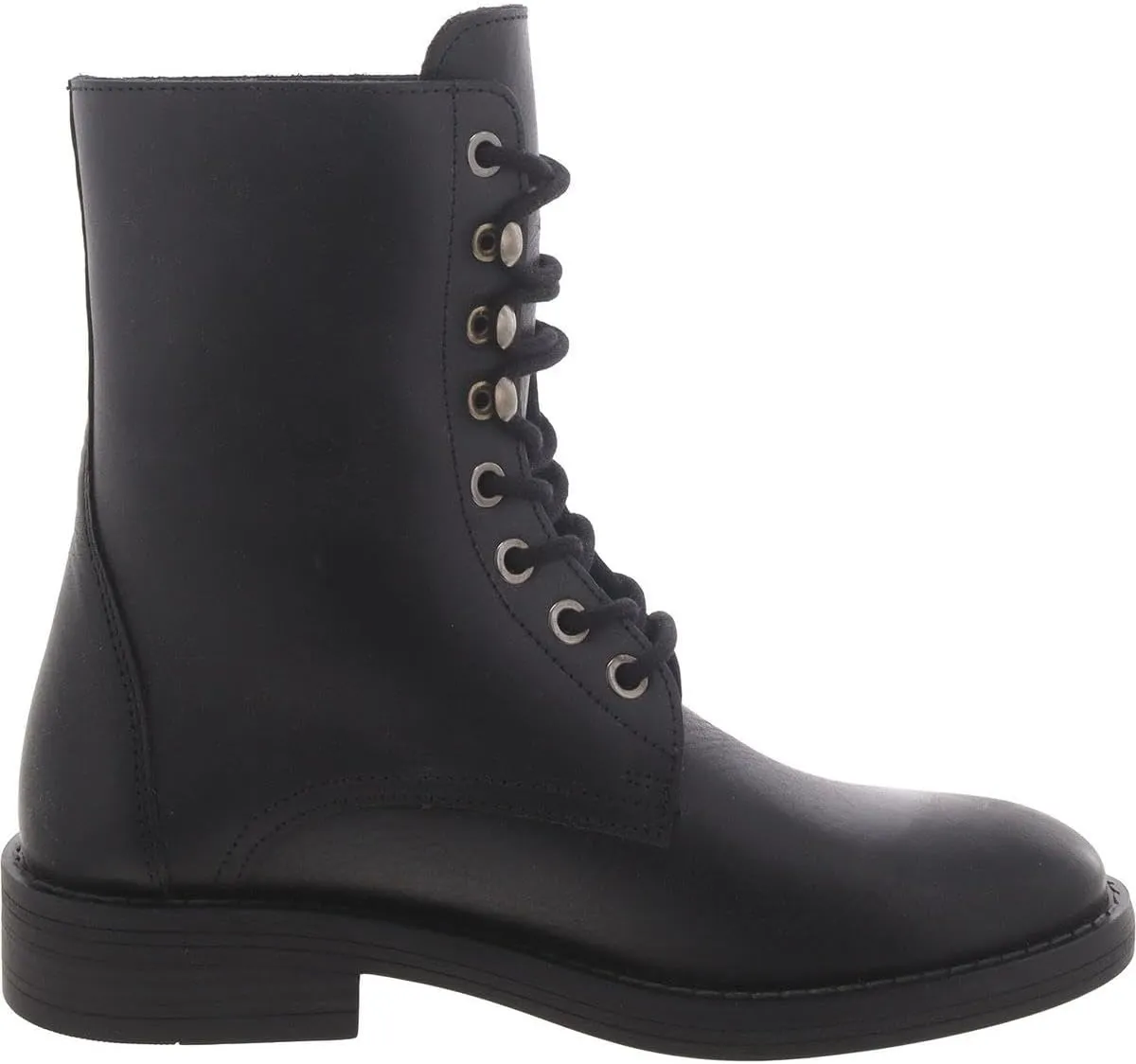 Steve Madden Womens Devie Leather Moto Combat & Lace-Up Boots