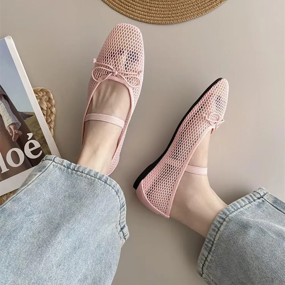 Stunner Women's Mary Jane Flats Fashion Square Toe Soft Ballet Flats Comfort One Line Strap Dress Flats