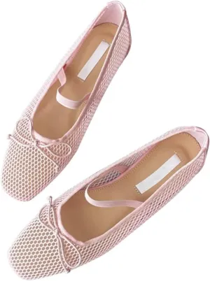 Stunner Women's Mary Jane Flats Fashion Square Toe Soft Ballet Flats Comfort One Line Strap Dress Flats
