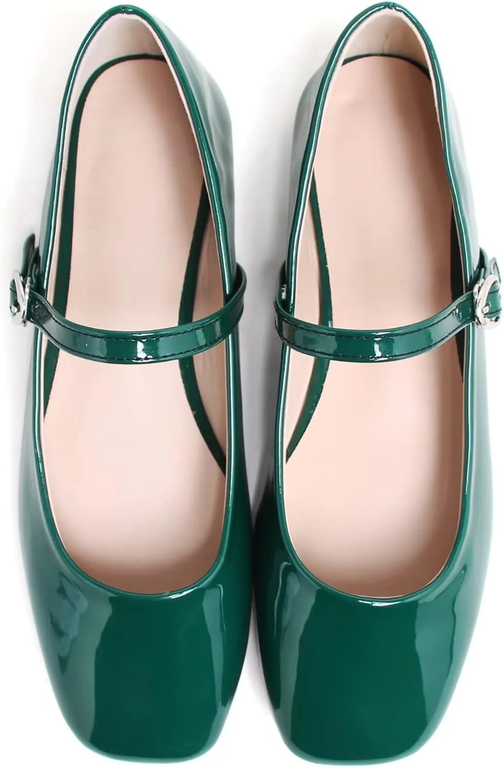 Stunner Women's Mary Jane Flats Retro Square Toe Soft Ballet Flats Comfort Double Line Strap Wedding Dressy Flats 2