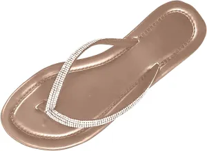 Summer Sandals Flat Flip Flops Women's Flat Toe Separator Glitter Rhinestones Sandals Pool Sea Slippers Slides Women