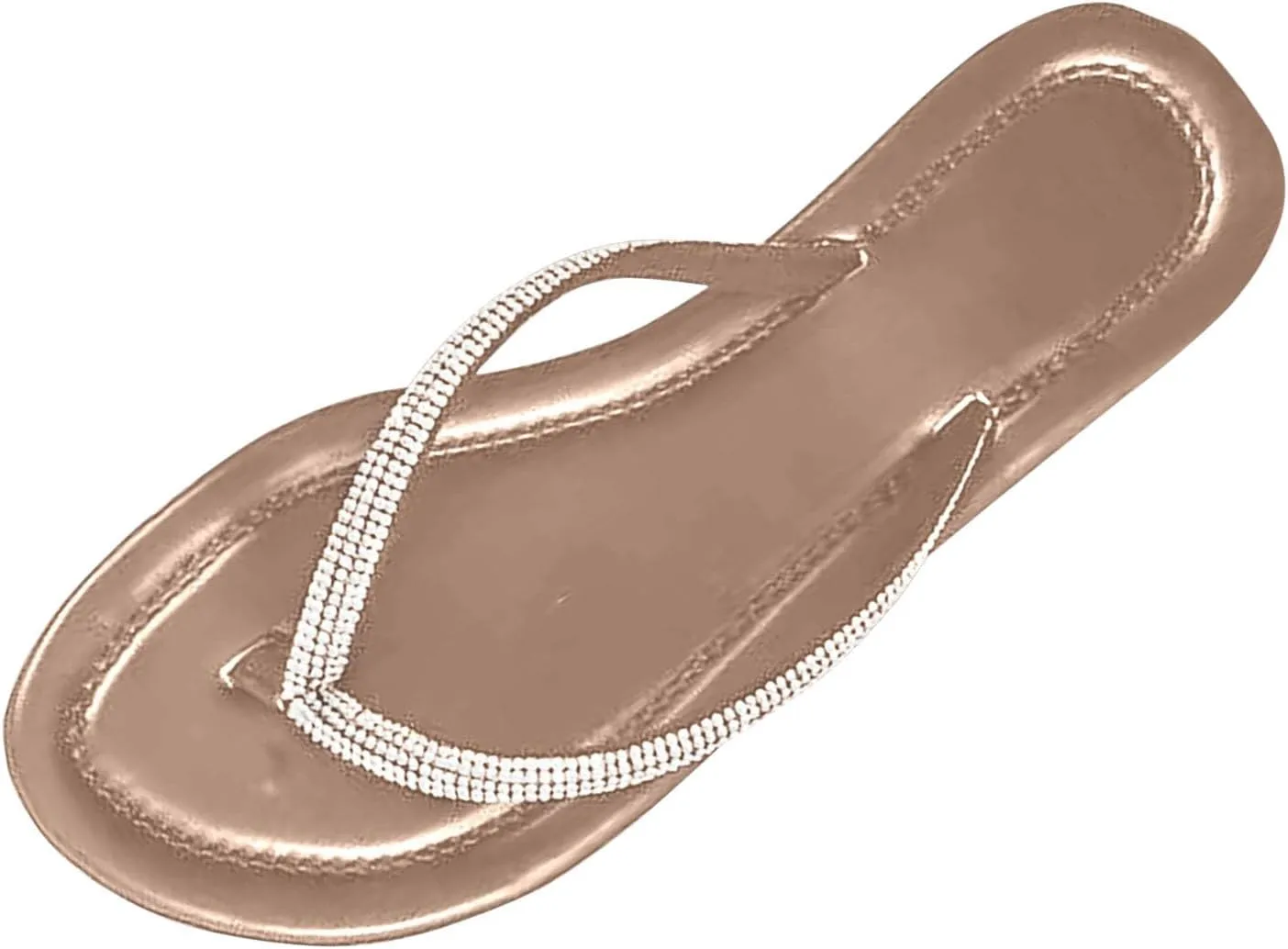 Summer Sandals Flat Flip Flops Women's Flat Toe Separator Glitter Rhinestones Sandals Pool Sea Slippers Slides Women