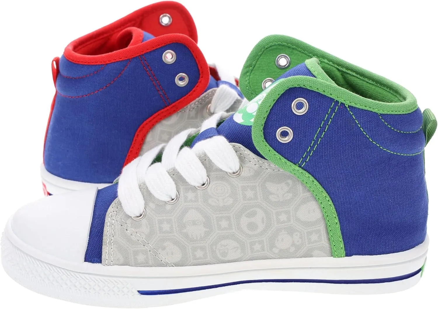 SUPER MARIO Brothers Mario Luigi Kids Shoe, Nintendo Hi Top Sneaker Laces,Toddlers Kids, Size 7 to 12
