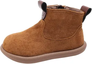 Toddler Boys Girls Cowboy Ankle Boots Side Zipper Non Slip Comfortable Soft Rubber Platform Kids Rain Boots Size 4