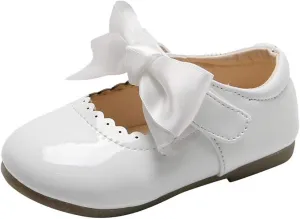 Toddler Girls Patent Bow Mary Jane Ballet Flats Flower Girl Dress Shoes Wedding Party School Shoes Baby Church Shoes