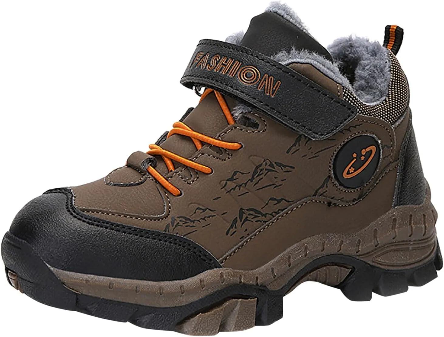 Toddler Snow Boots Cozy Fleece Snow Boots Non-Slip Walking Shoes Faux Fur Lined Outdoor Ankle Boots Hiking Shoes