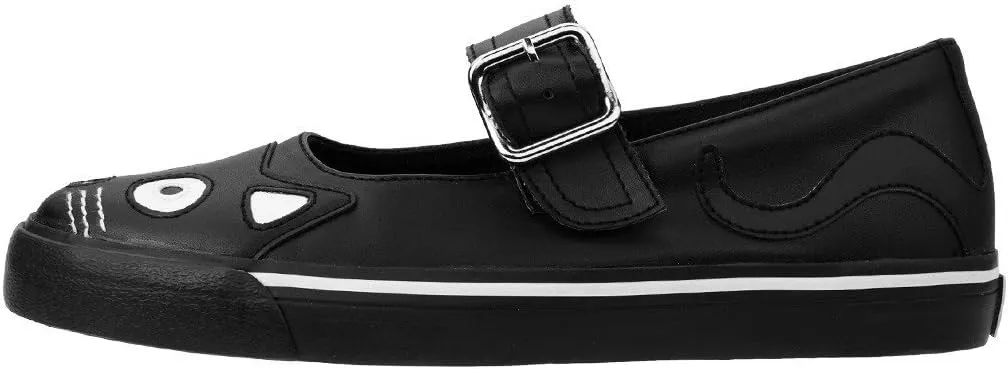 T.U.K. Shoes Kitty Face Black Mary Janes for Women