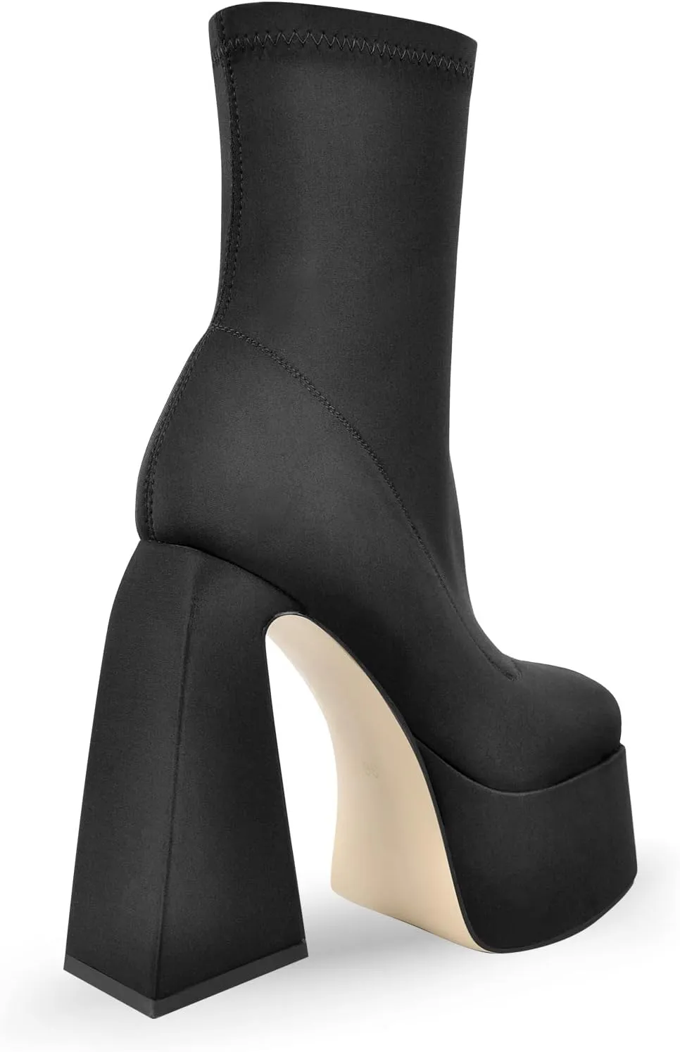 VERISSON Women's Ankle Boots Square Toe Chunky Heels Platform Patent Leather Shoes