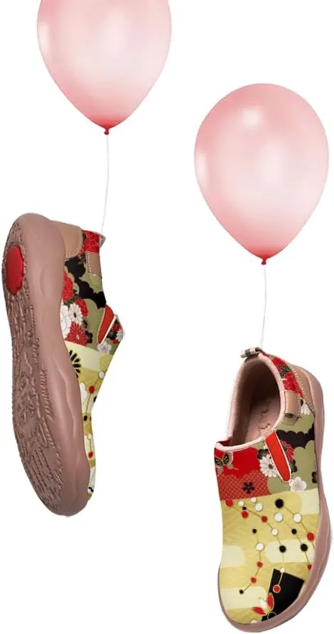Women's Casual Loafers Floral Art Slip On Sneakers Travel Shoes