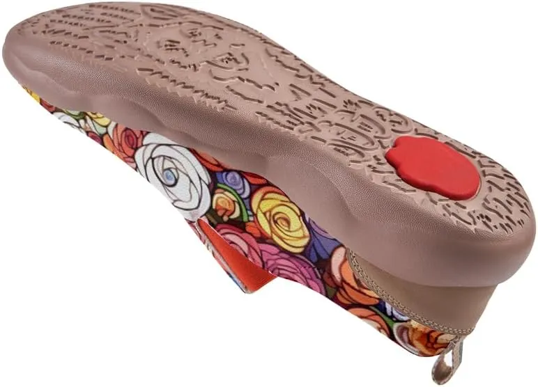 Women's Casual Loafers Floral Art Slip On Sneakers Travel Shoes